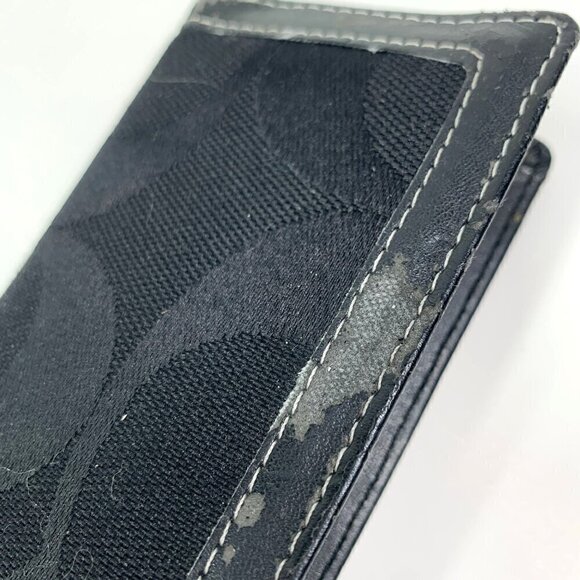 Coach Signature Canvas & Leather Check Book Cover Black 3" x 6.5" Fair Condition - Picture 4 of 6